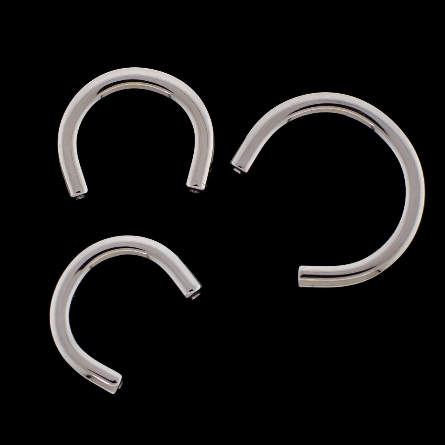 12G Titanium Horseshoe Post - Internally Threaded - Khrysos Jewelry