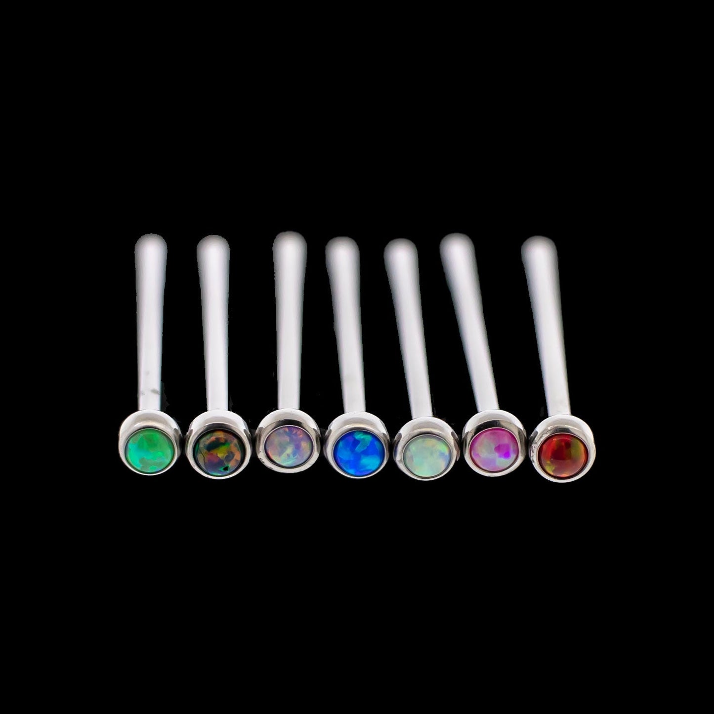 Livie - Titanium Opal Nose Pin - Khrysos Jewelry