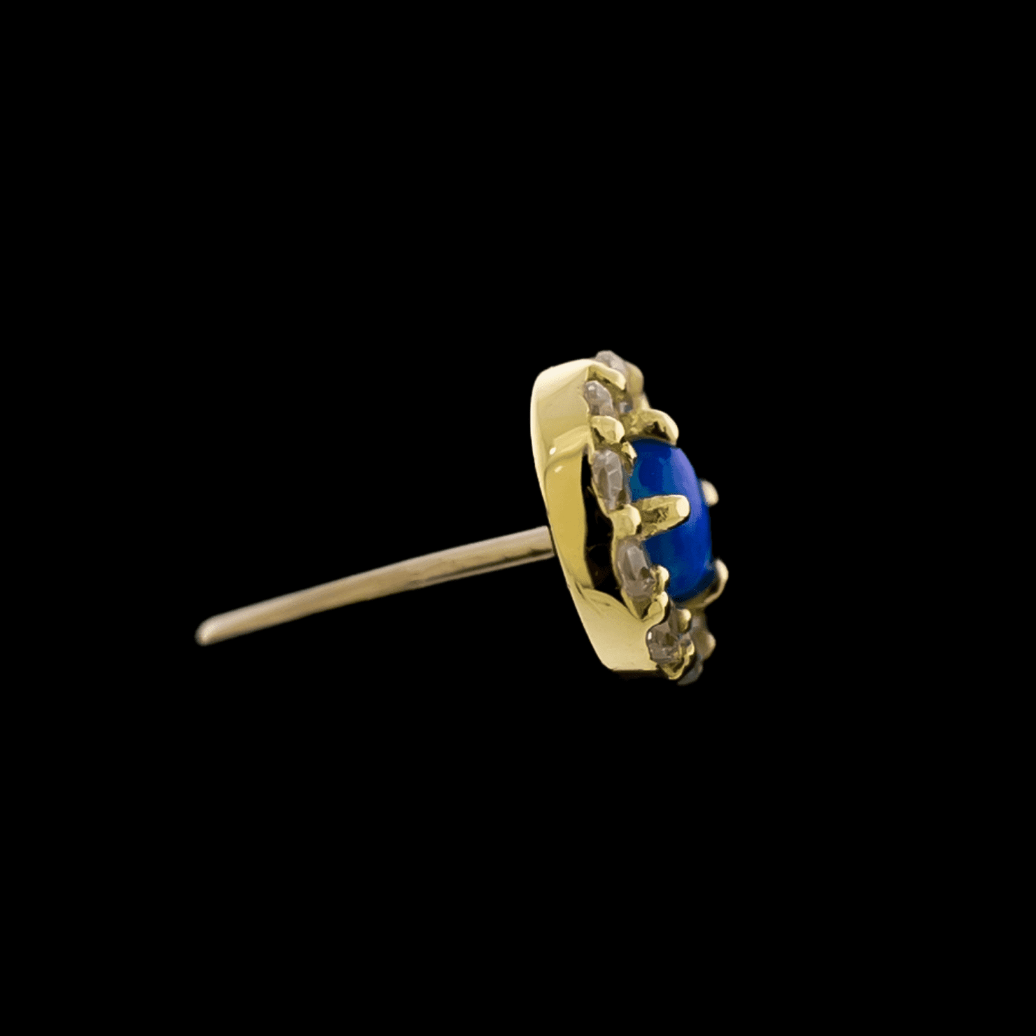 Harper- 18Kt Gold Threadless End w/ Opal Center