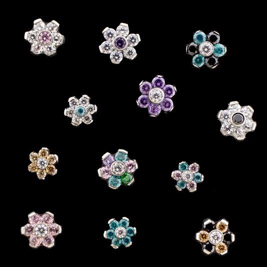 16G/ 18G Anka - Internally Threaded Gem Flower