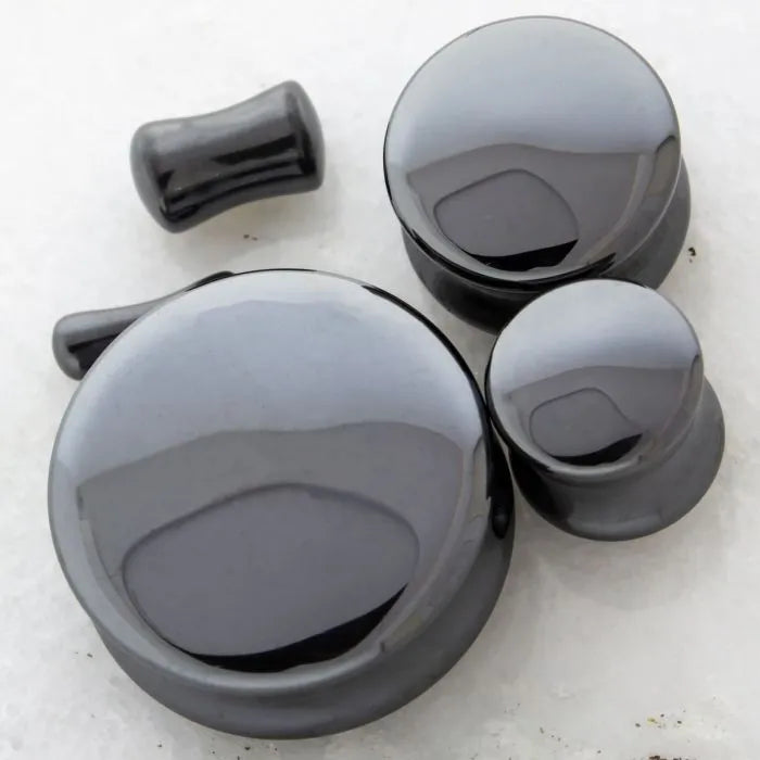 Hematite Stone Plugs - Pierced Addiction