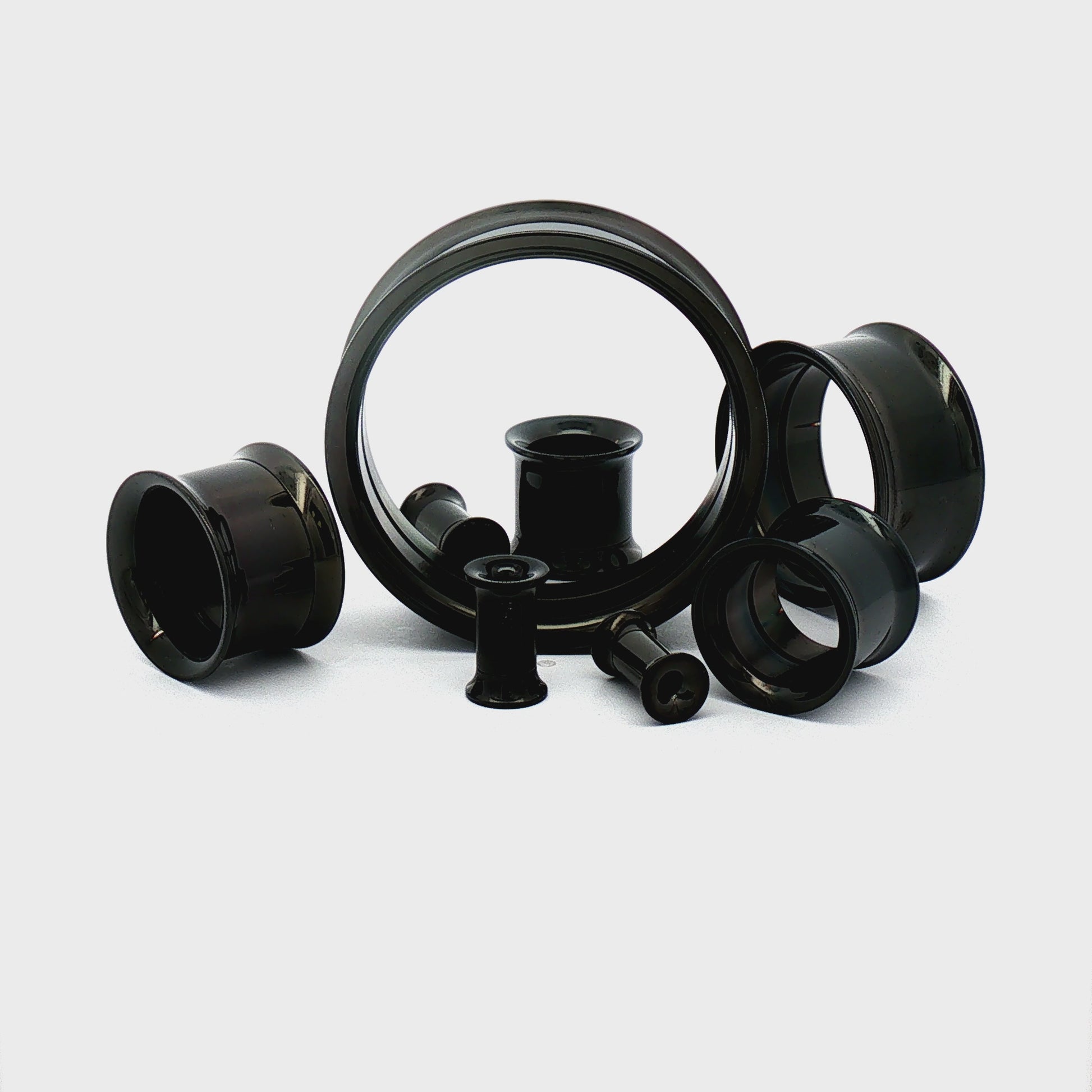 Black Steel Double Flare Tunnels - Internally Threaded