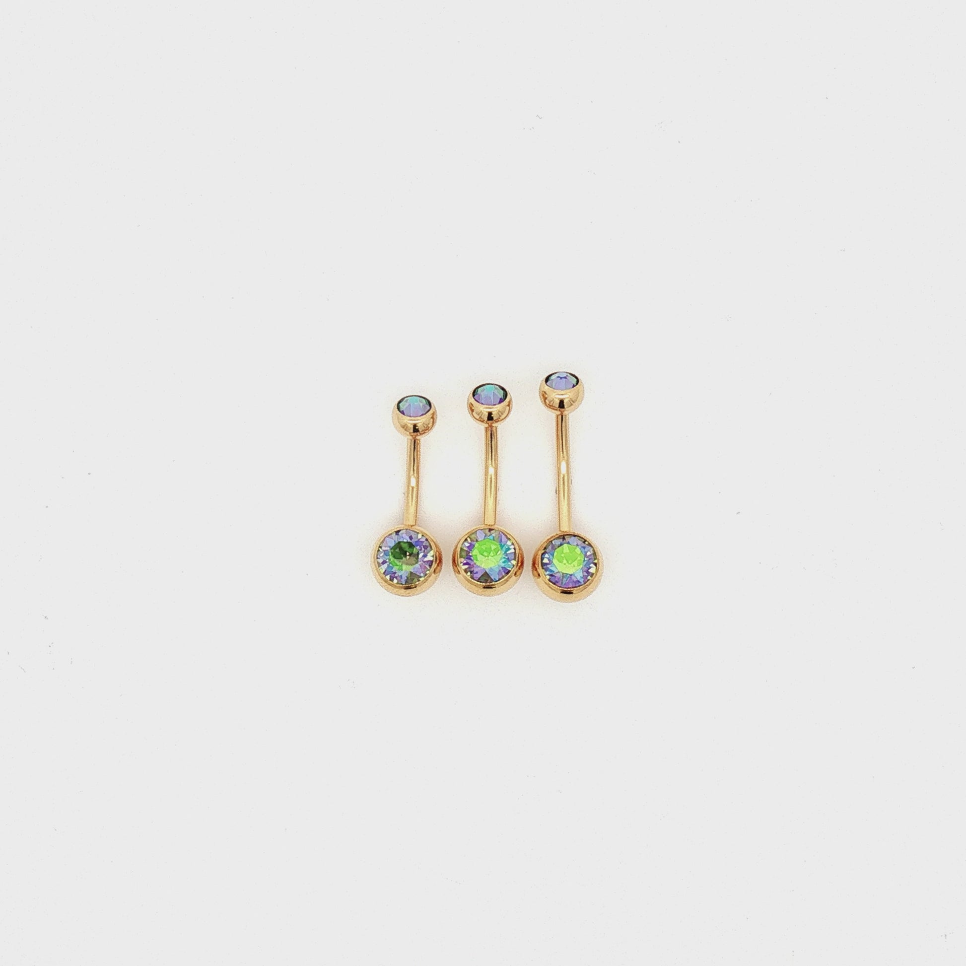 Steel Externally Threaded Navel Ring W/ Gold PVD