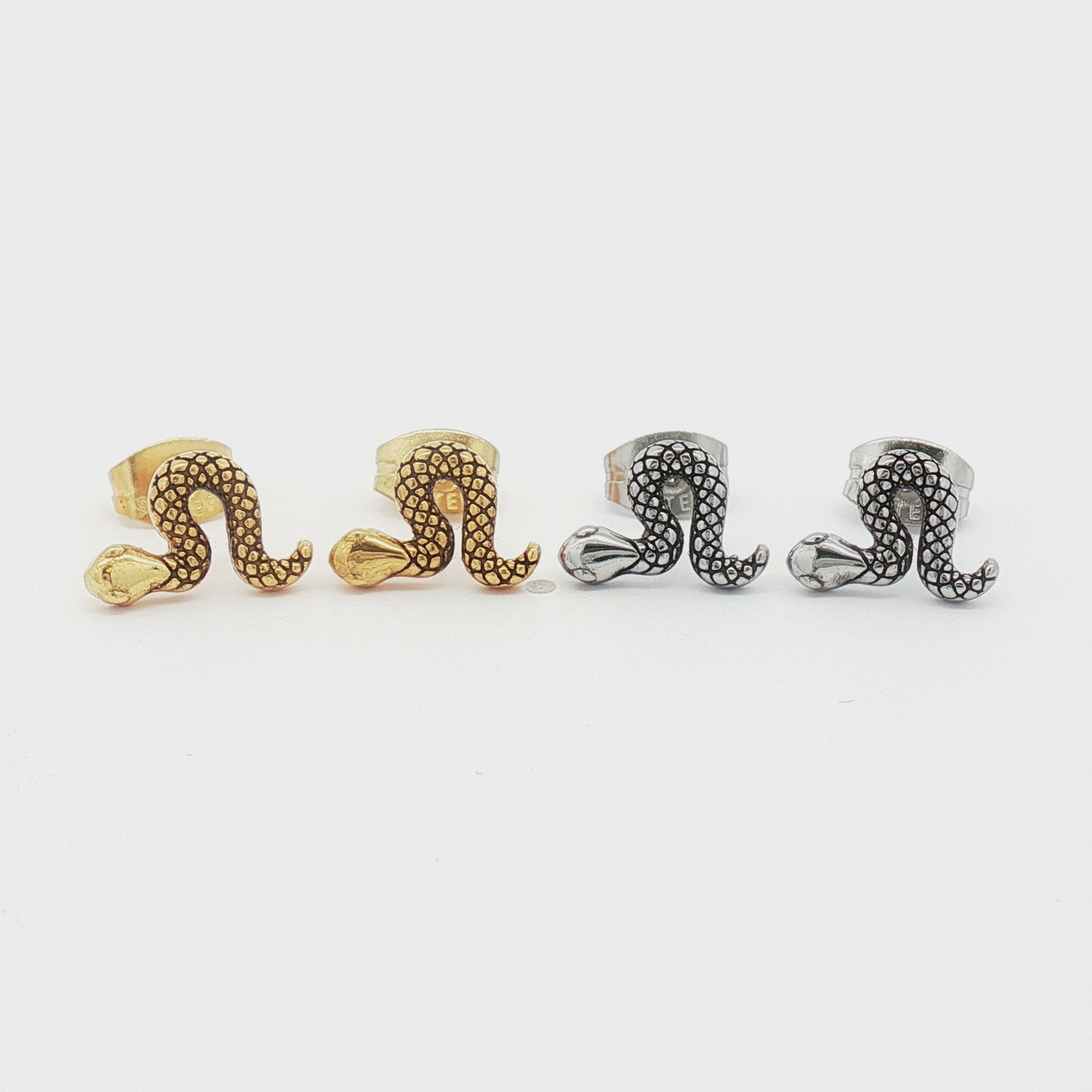 Steel Snake Earring Studs