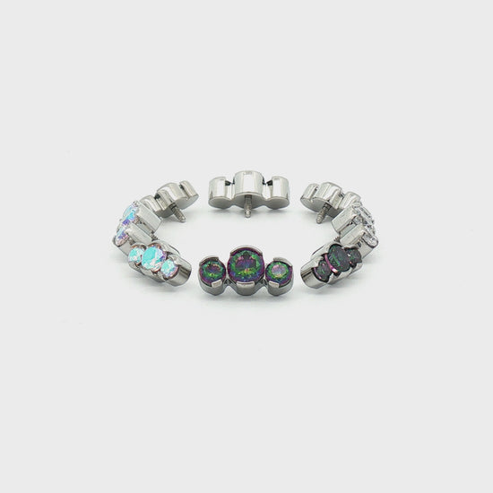 Steel Internally Threaded End - 3 CZ Cluster 16G