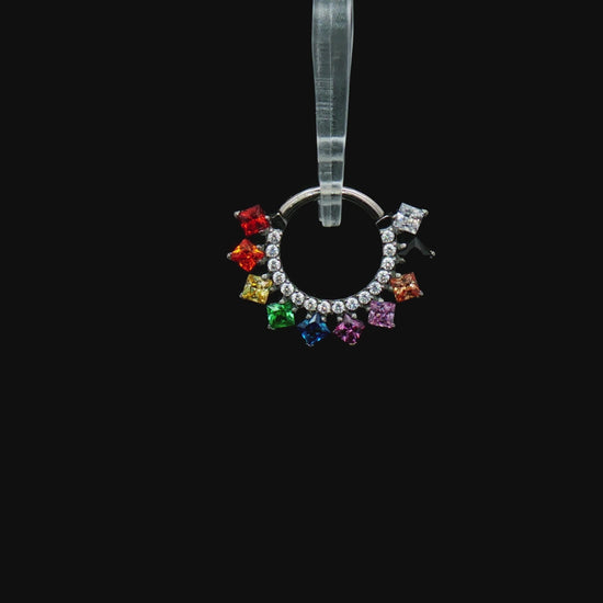Sienna - Rainbow Titanium Hinged Ring