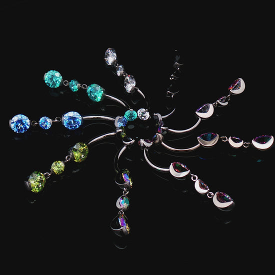 Premium Zirconia Dangling Navel Ring