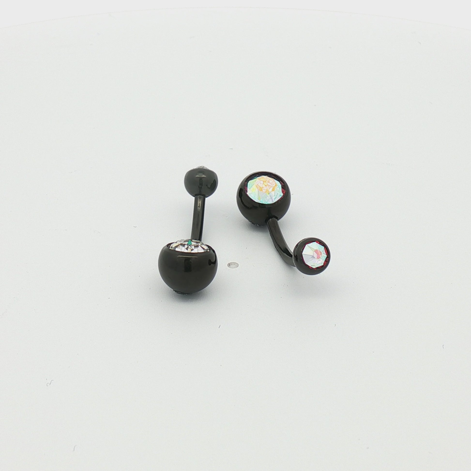 Steel Externally Threaded Navel Ring W/ Black PVD