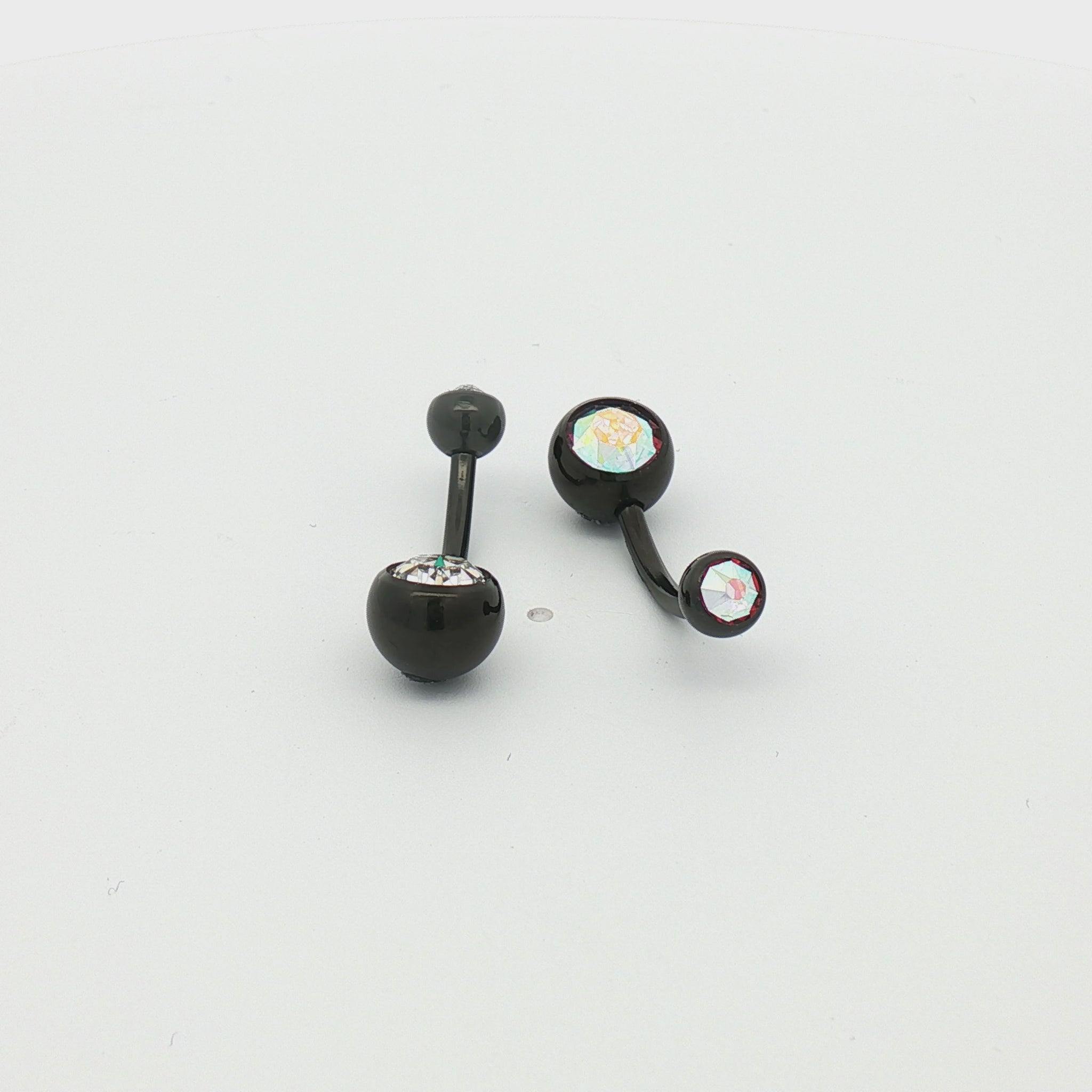 Steel Externally Threaded Navel Ring W/ Black PVD