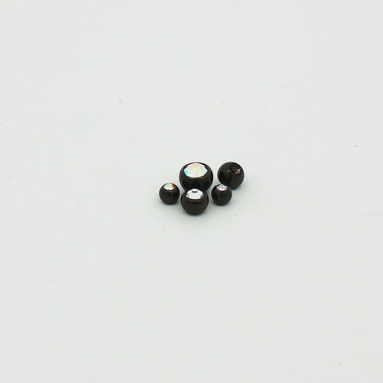 Steel Externally Threaded End – Black PVD Gem Balls