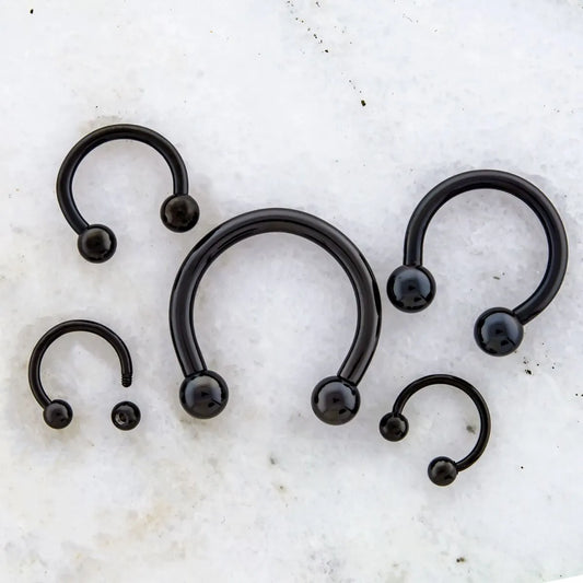 Black PVD Coated Steel Externally Threaded Horseshoes