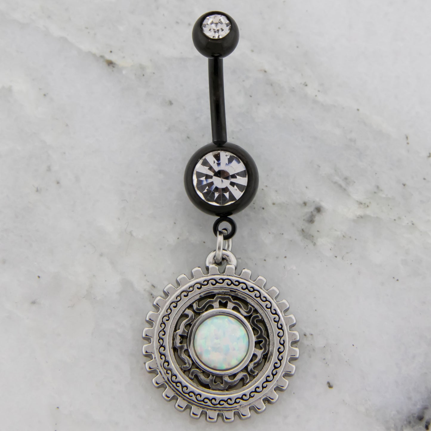 14G Steampunk Navel Ring