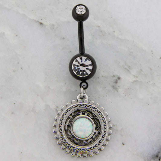 14G Steampunk Navel Ring