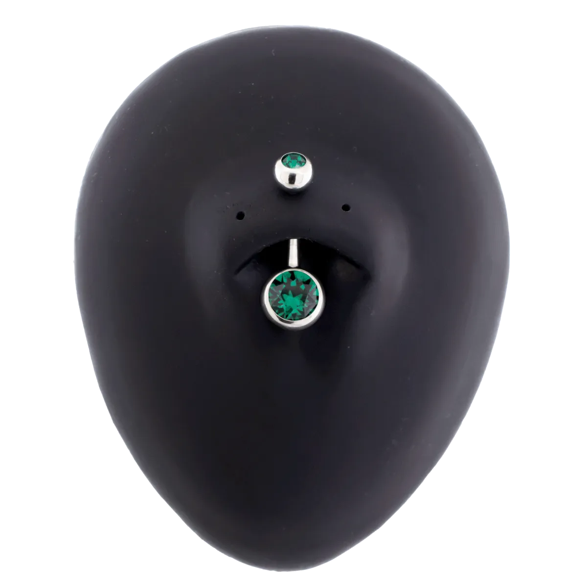 14G Steel Double Gem Navel Ring - Externally Threaded - Pierced Addiction