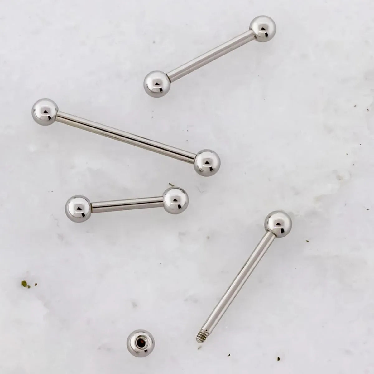 16G Externally Threaded Steel Straight Barbell with Ball - Pierced Addiction