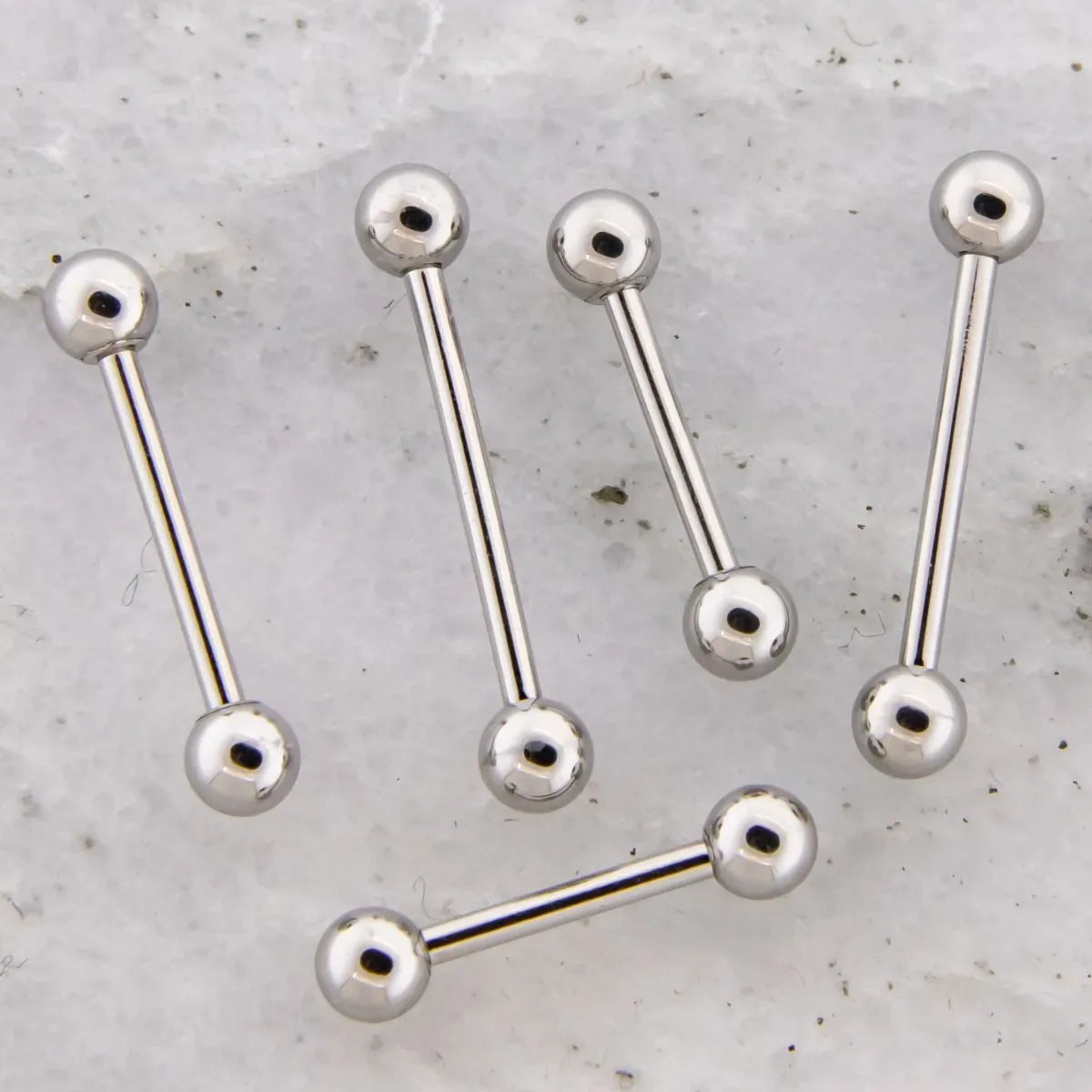 18G Externally Threaded Steel Straight Barbell with Ball - Pierced Addiction