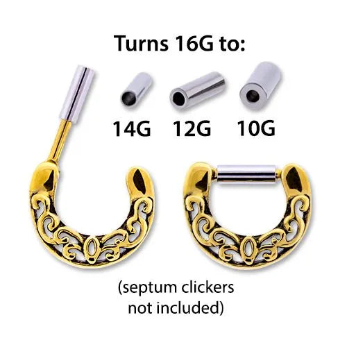 10g Septum Clicker Septum 12g 20G 18G 16G 14G 12G 10G 8G Hinged
