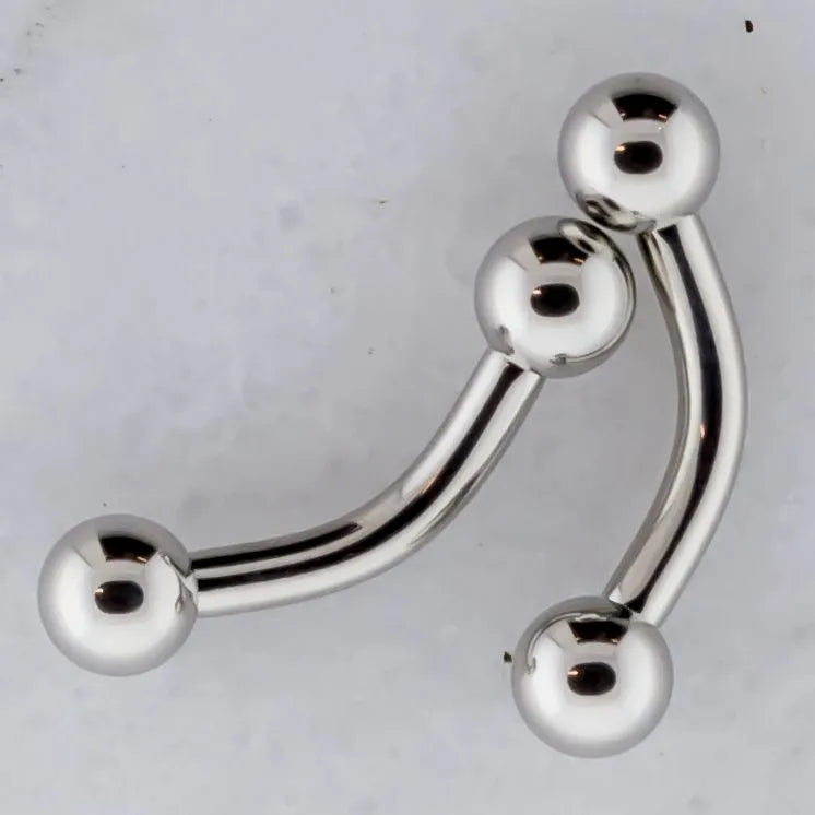 10g & 12g Steel Externally Threaded Curved Barbells - Pierced Addiction