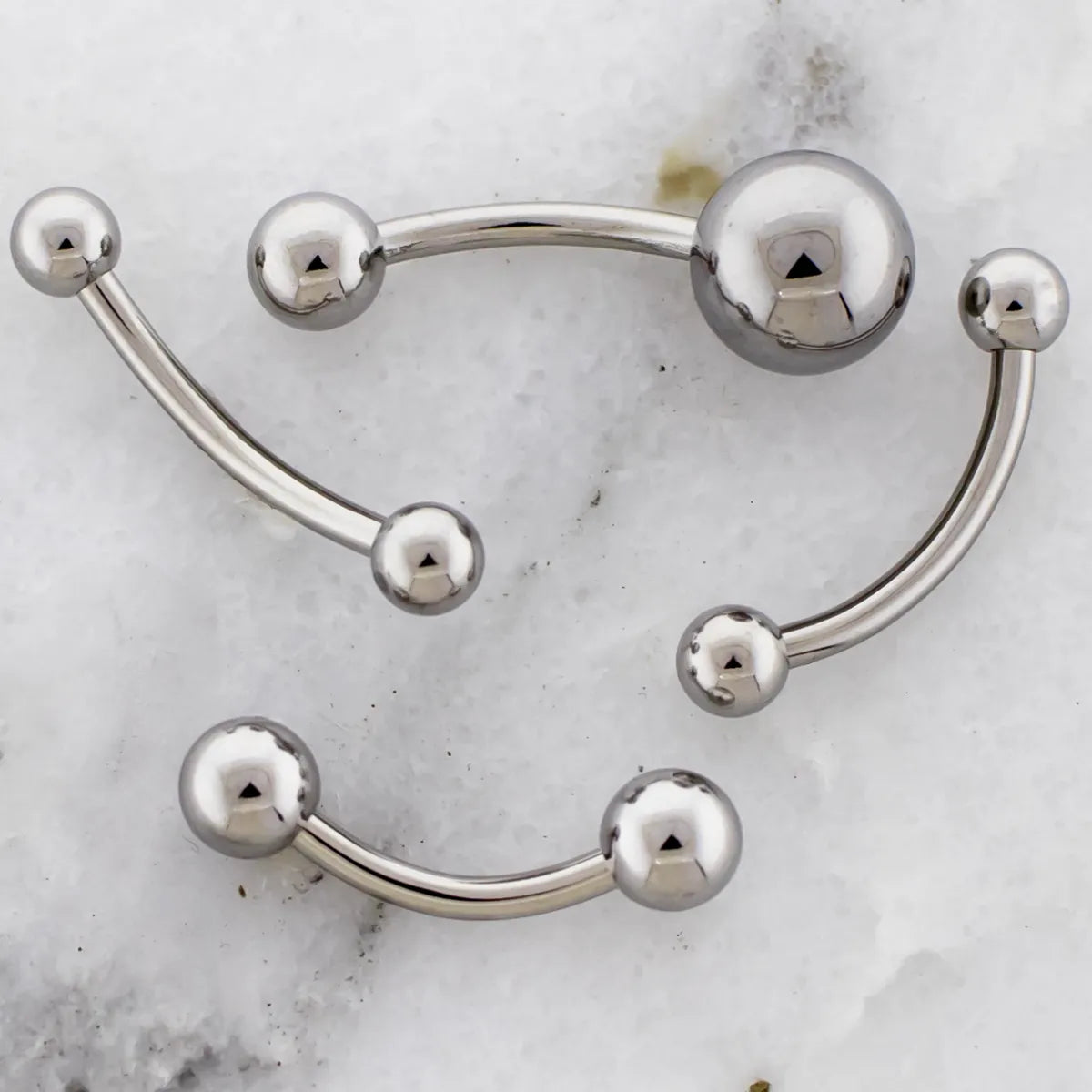 14G Steel Externally Threaded Curved Barbell - Pierced Addiction