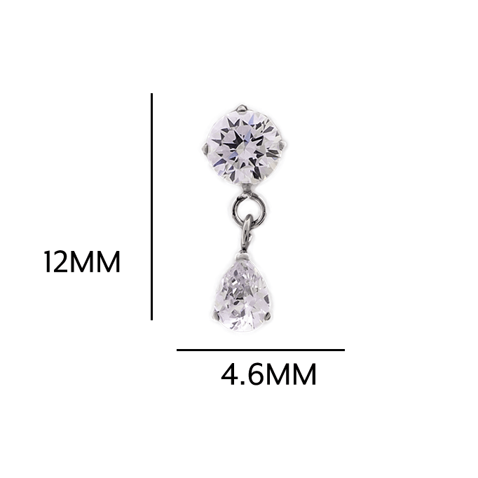 16G/18G Steel Internally Threaded End- Pear Cut Dangle