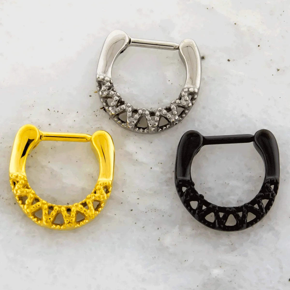 16G Geometric Septum Clicker - Pierced Addiction