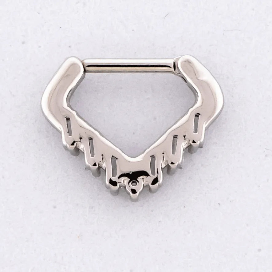 16G V Shaped Baguette Septum Clicker - Pierced Addiction