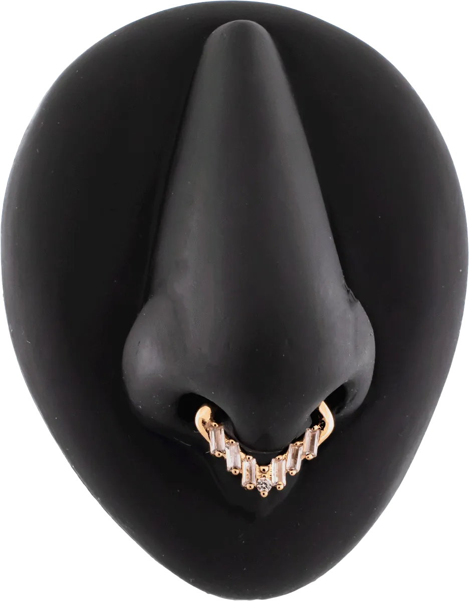 16G V Shaped Baguette Septum Clicker - Pierced Addiction