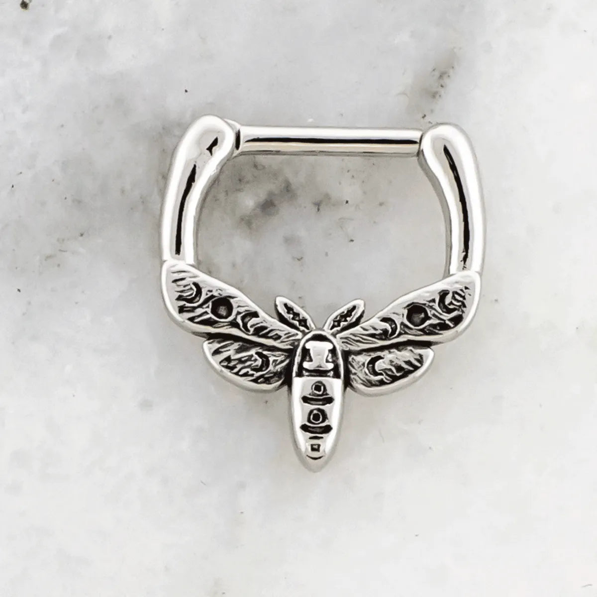 16G Crescent Moth Septum Clicker - Pierced Addiction