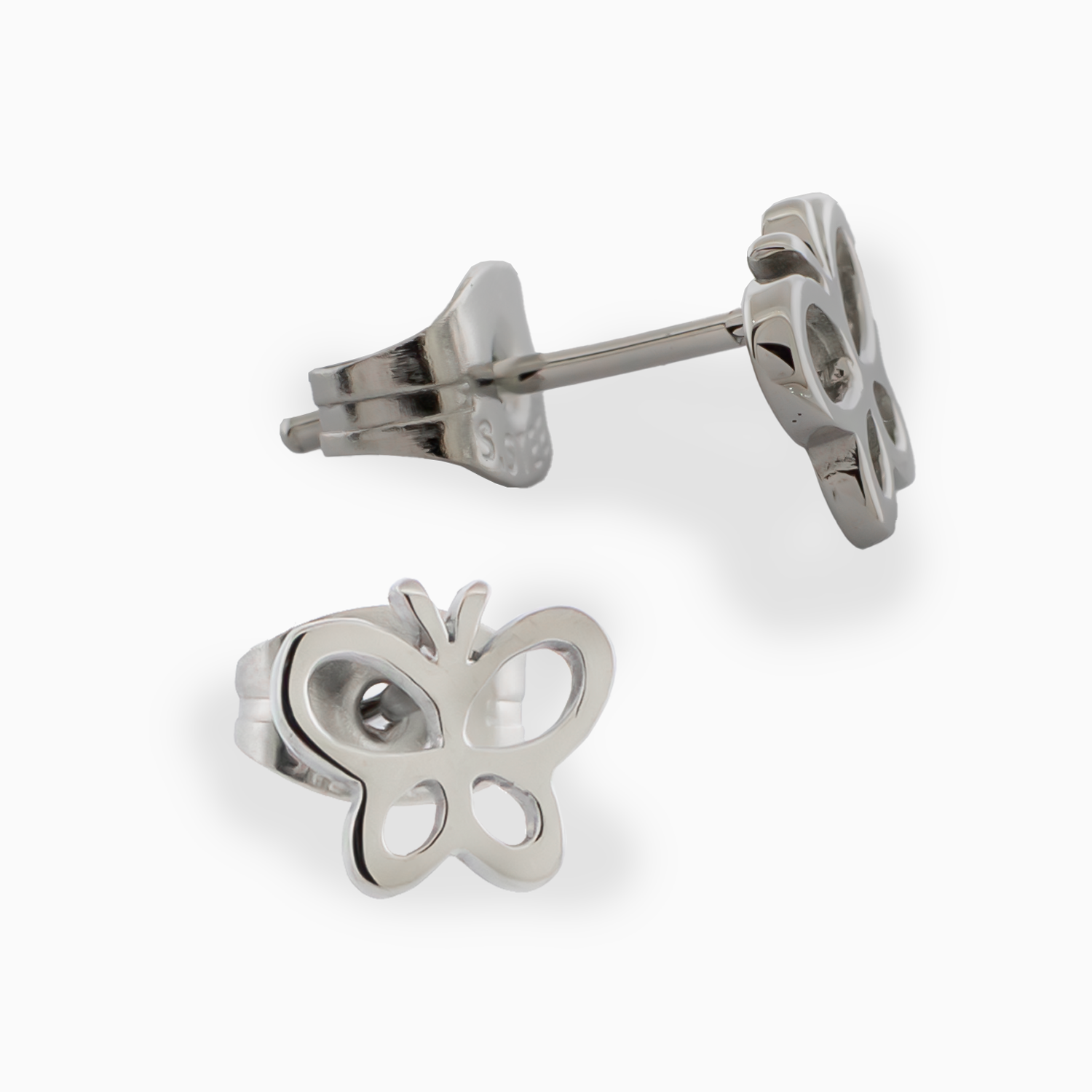 Steel Butterfly Earring Studs