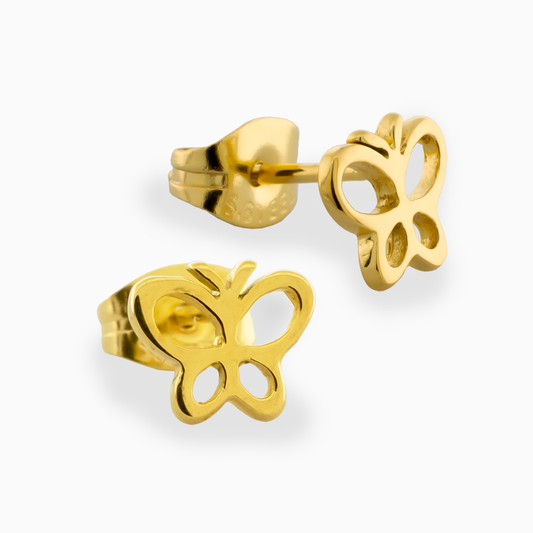 Steel Butterfly Earring Studs