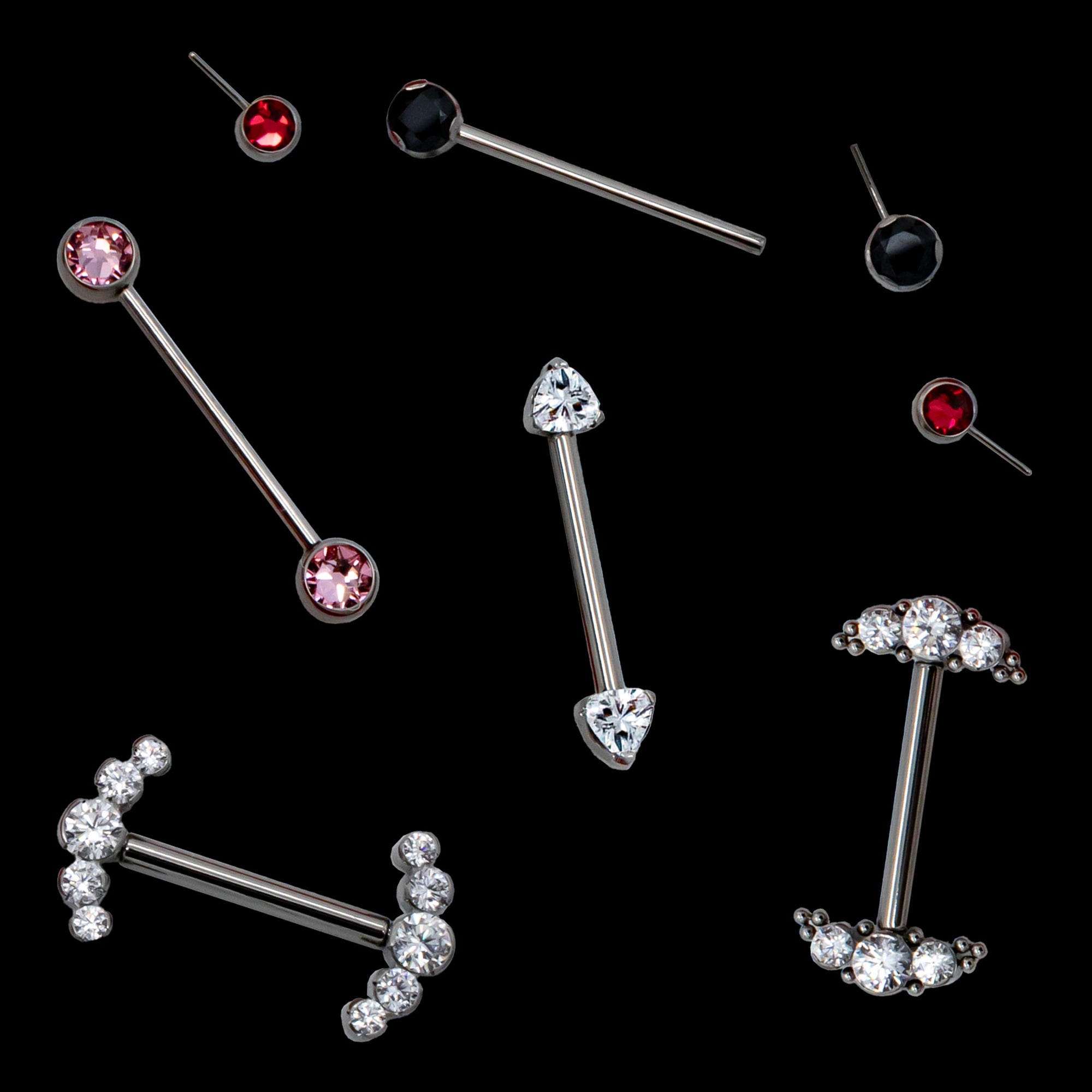 Titanium Threadless Barbell with Forward Facing Ends